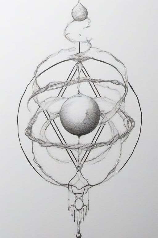 Aether. drawing of a minimalist tattoo. weight 1.0