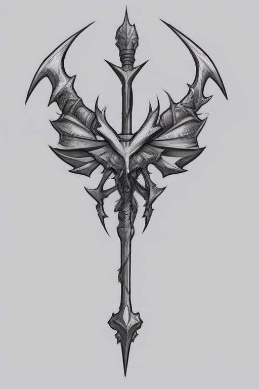 Magik.drawing of a minimalist tattoo.  weight 1.0 darktattoo