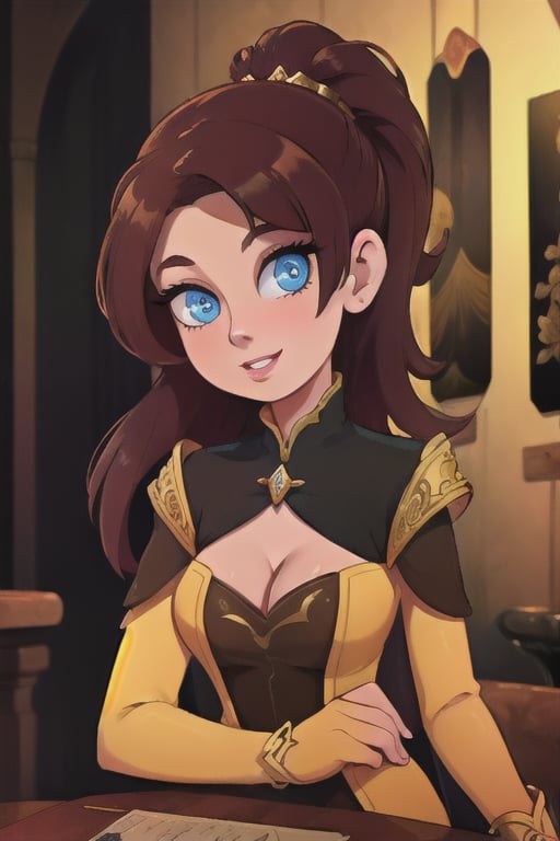 Elegantism,  opulent medieval fantasy scene,  full portrait of a woman by user_727369470812620406 on Tensor.Art