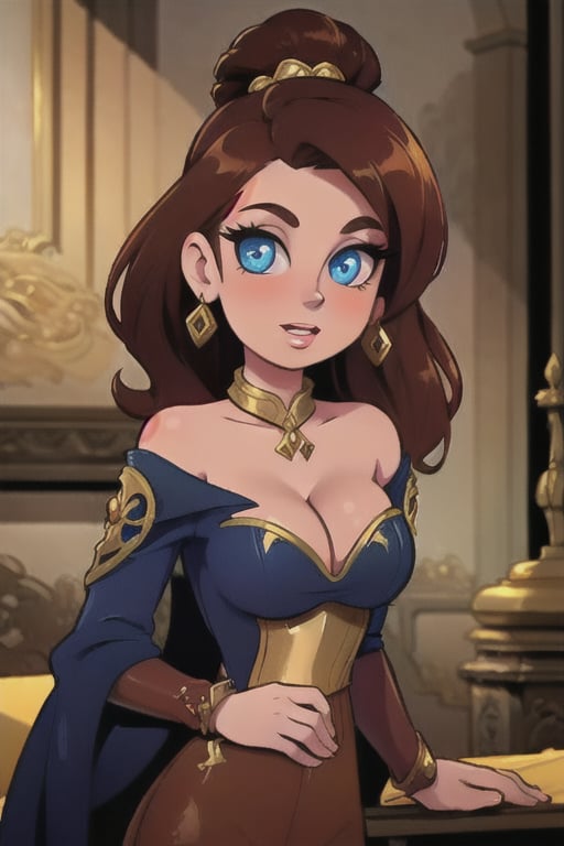 Elegantism,  opulent medieval fantasy scene,  full portrait of a woman by user_727369470812620406 on Tensor.Art