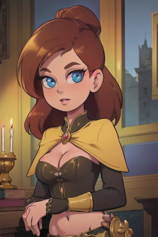 Elegantism,  opulent medieval fantasy scene,  full portrait of a woman by user_727369470812620406 on Tensor.Art
