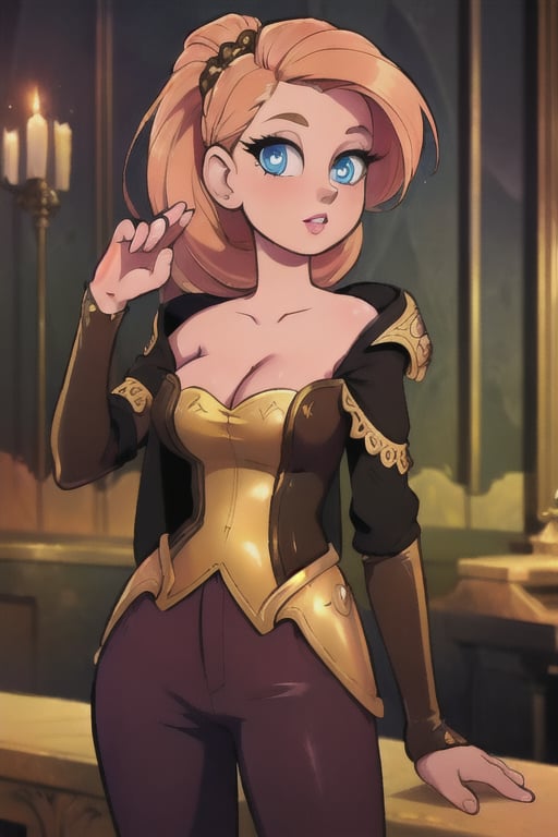 Elegantism,  opulent medieval fantasy scene,  full portrait of a woman by user_727369470812620406 on Tensor.Art