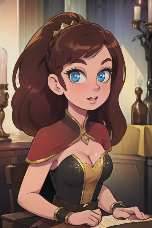 Elegantism,  opulent medieval fantasy scene,  full portrait of a woman by user_727369470812620406 on Tensor.Art