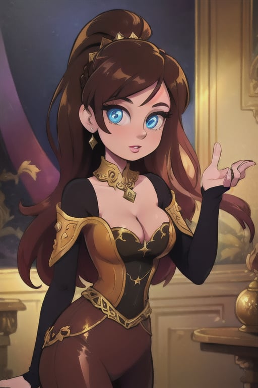 Elegantism,  opulent medieval fantasy scene,  full portrait of a woman by user_727369470812620406 on Tensor.Art