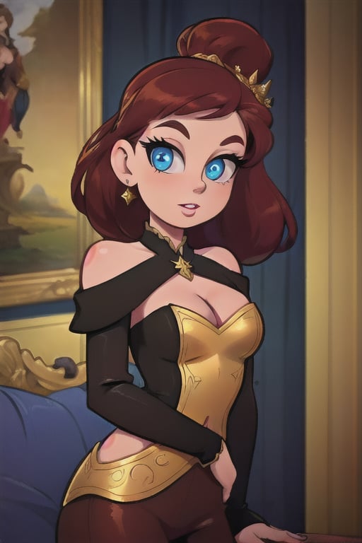 Elegantism,  opulent medieval fantasy scene,  full portrait of a woman by user_727369470812620406 on Tensor.Art