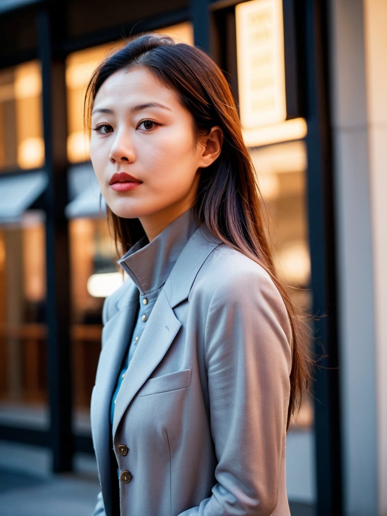 A cinematic masterpiece in 4K RAW, captured with the Fujifilm XT3. A stunningly detailed street corner scene at night, bathed in vivid illumination. Exquisitely realistic skin textures and finely detailed facial features shine under subtle lighting. The subject's mysterious gaze is framed by a harmonious composition, immersing the viewer in an atmosphere of contrast and intrigue. Film grain: 1.2 adds to the overall cinematic look.