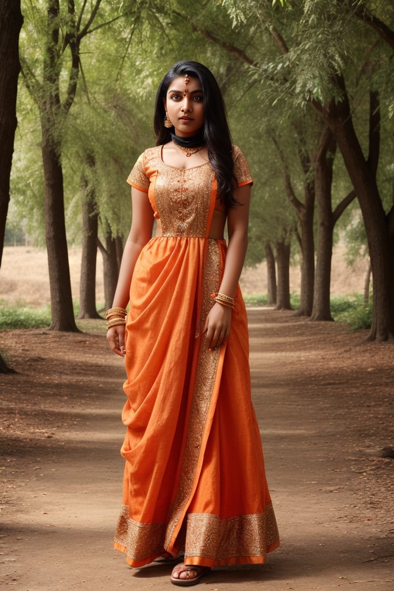  beautiful muslim 19 year old girl,REALISTIC,INDIAN,FEMALE,GIRL,PHOTO, wearing anar kali dress   with orange duppata