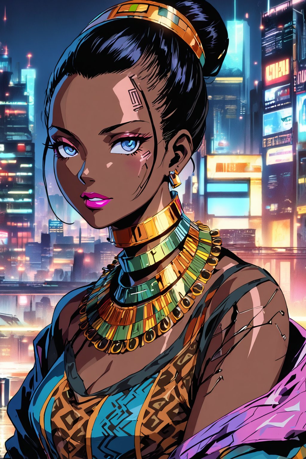 one futuristic african woman,  (((african skin))),  sci-fi by Taf on Tensor.Art