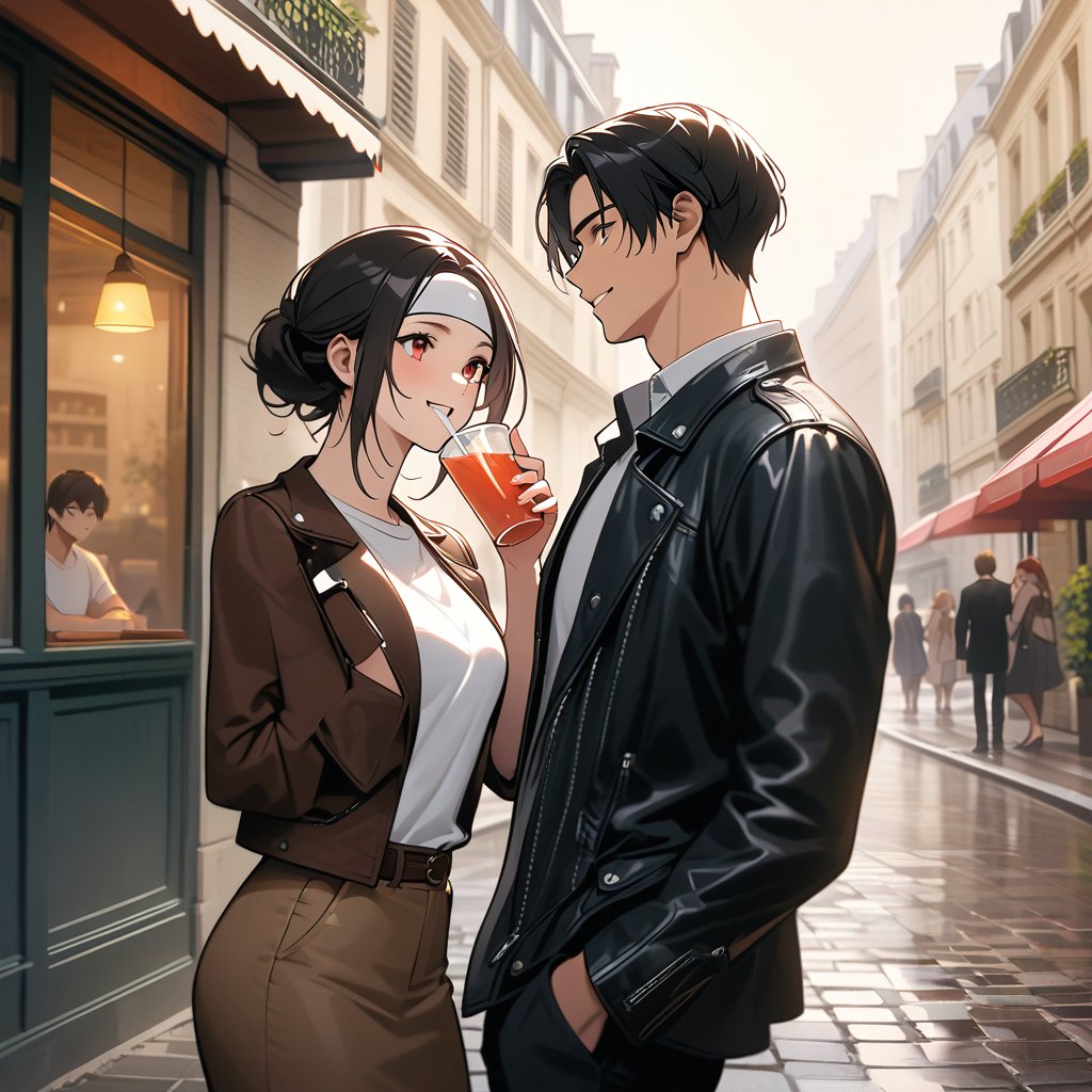 Couple walking the streets dri | image created by KUSANAGI | Tensor.Art