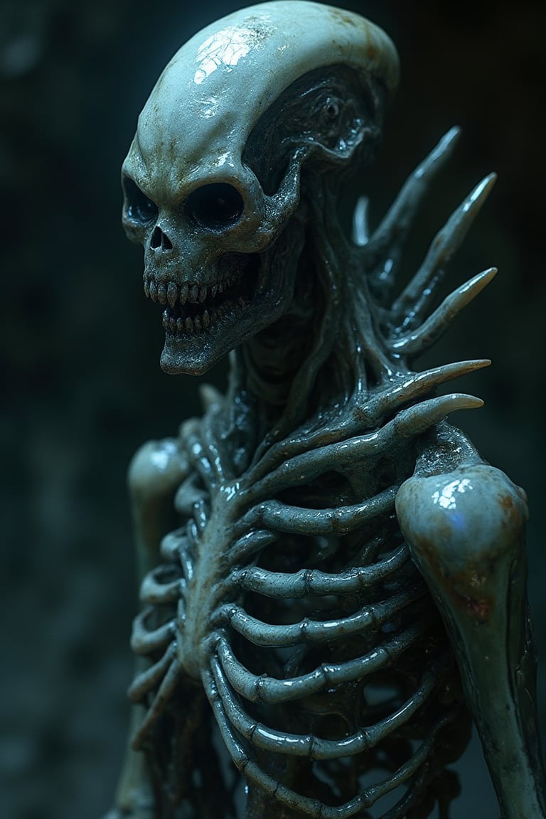 In a horror Hollywood movie,  the silicon-based skeleton would take on a far more menacing and eerie appearance. The cryst...