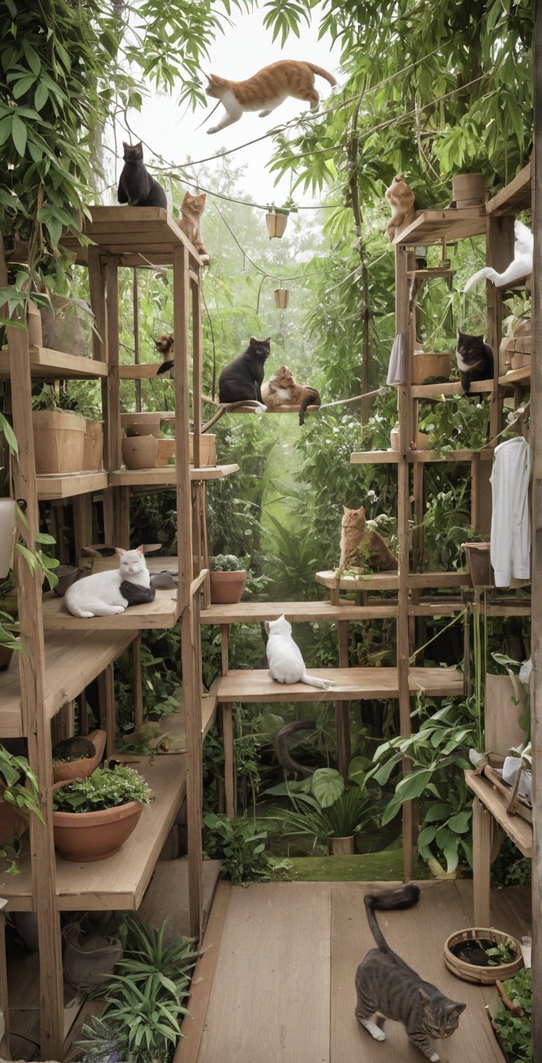 a cat paradise, with out person, 