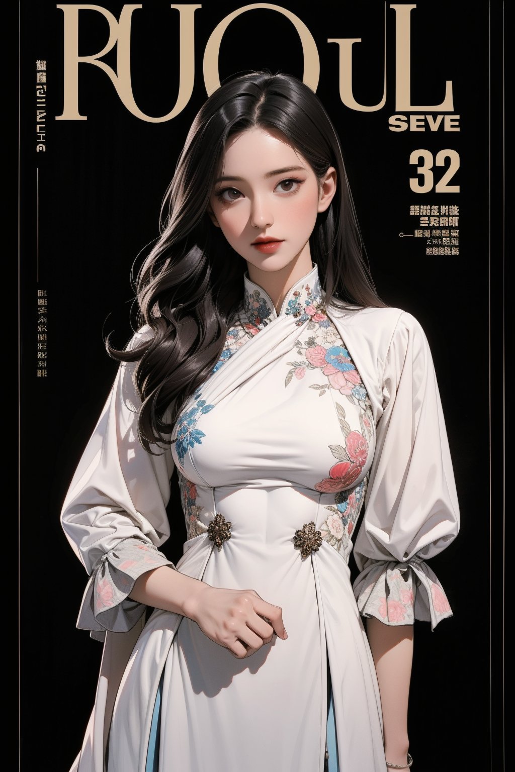 lust, mature, 1girl, thigh up body, looking at viewer, intricate clothes, shiny, professional lighting, different hairstyle, coloful, magazine cover, 2D manga artstyle,  shuhua,kn