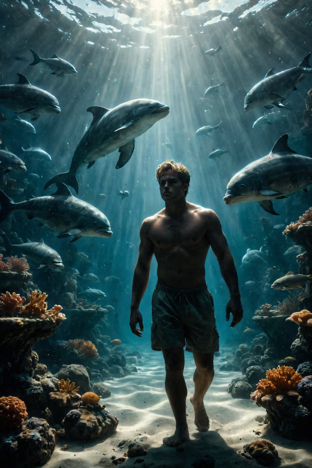 (masterpiece portrayal of movie characters in intimate action),  Italy handsome male life guard,  4k by wang on Tensor.Art