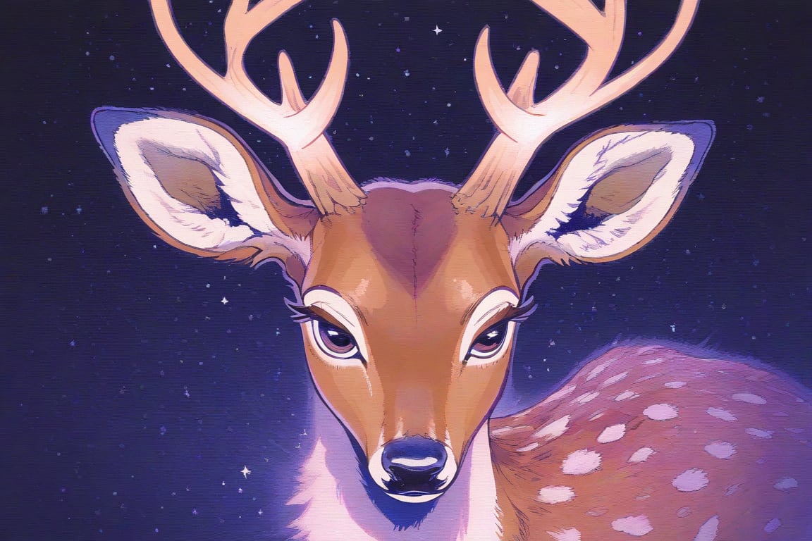 (((deer_animal))),  animal focus,  wallpaper by PinkCotton 🎐 on Tensor.Art