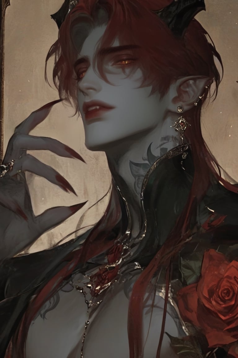 1boy,  hair between eyes,  jewelry by PinkCotton 🎐 on Tensor.Art