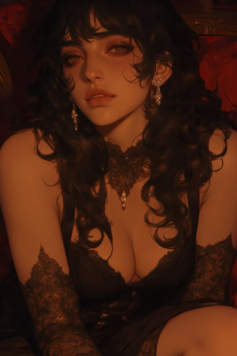 1female,  black hair,  wavy hair by PinkCotton 🎐 on Tensor.Art
