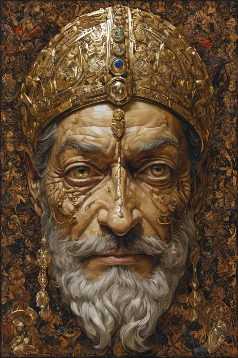 Xerxes I, (evil grin:1.4), (coercive:1.4), (arrogance:1.4), (summit:1.4), (emperor:1.4), (gorgeous:1.4), (invader:1.4), (ruthless:1.4), portrait, (illustration:1.4), (masterpiece:1.4), ((highest quality, 16k, ultra-detailed, very clear)), (perfect anatomy:1.4), detailed eyes, anatomically correct hands, very clear and precise images