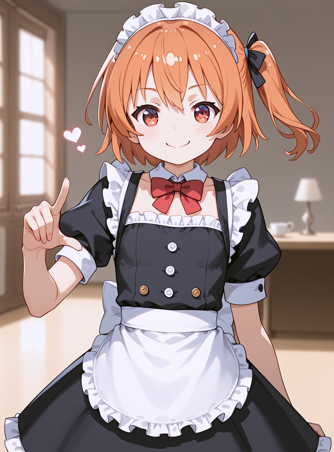 score_9, score_8_up, score_7_up, score_6_up, source_anime, perfect anatomy
,//characters,1girl, solo, hinata, orange hair, short hair, one side up, flat chest, (tiny body)
maid costume, 
//situations, maid cafe, 
//pose,
1gilr, solo, lovely effects, ovely hearts effects, closed mouth, smile, 
,/LoRA, perfect anatomy, beautiful_female_fingers, (correct number of fingers), (perfect hands),perfecteyes,