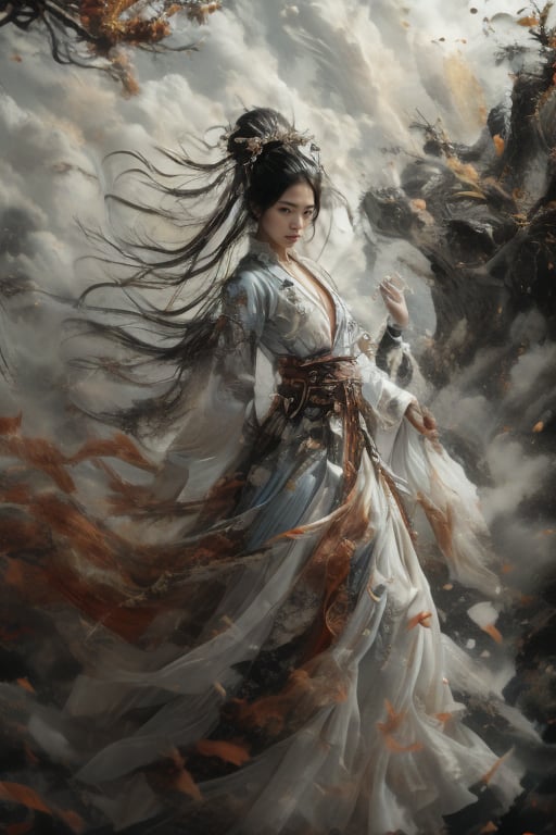 (RAW, Masterpiece, Best Quality, Photorealistic, HD, 8K), 1girl, 21 years old, black hair, long hair, hair blowing in the wind, traditional Chinese hairstyle, Jin Yong martial arts, solo, hair accessories, pink lips. Long eyelashes, correct human body structure, standard female figure, thin, fairy temperament, (light blue thin and transparent clothes:1.2), bellyband, (naked:1.4), perfect of pussy, loose hair, very bright big eyes, fine hair, large pores , medium breasts, navel, ponytail, arms, outdoors, Chinese sword, ancient city street with pedestrians, bun, holding weapon, uncensored, single bun, arms extended, realistic, waterfall, girl swinging sword, martial arts moves, sword fighting moves, jumping , lunge, stand independently, movements clearly visible. Large wide angle lens, movie lens, real photo, Chinese landscape painting scenery, blurred background. Full body photos, chinkstyle, ink painting,jianxian,( see_through light blue skirt:1.2),xuer extravagant gown,Koi,xuer martial arts,xuer Lotus leaf. (nipples:1.5, (pussy:1.5), xianjing hanfu crane,cloud smoke