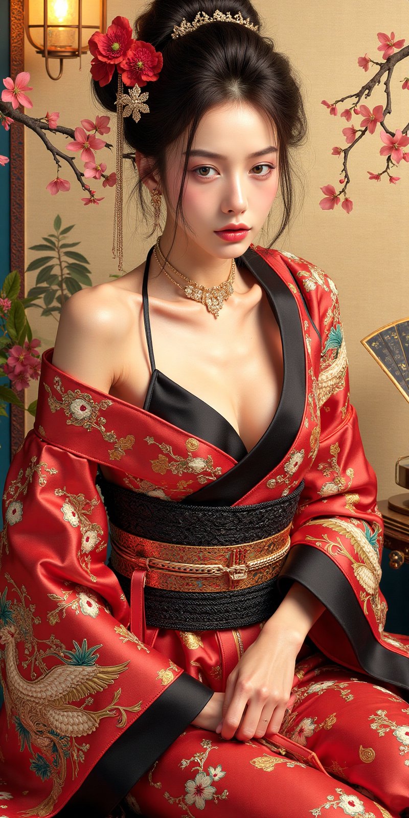 This is a mysterious female portrait painted in the style of East Asian comics. The character in the painting is Minoko,...