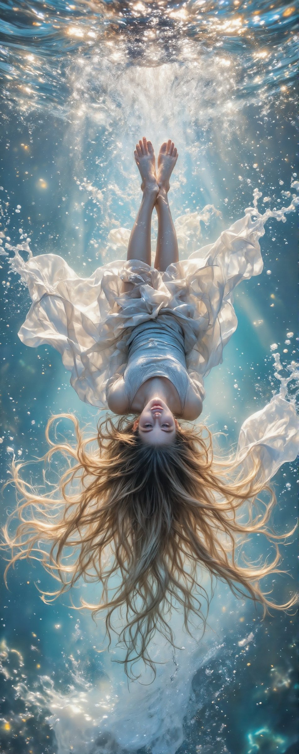 A beautiful,  charming and sexy Finnish beauty,  she is playing in the water by the sea by Ann   on Tensor.Art