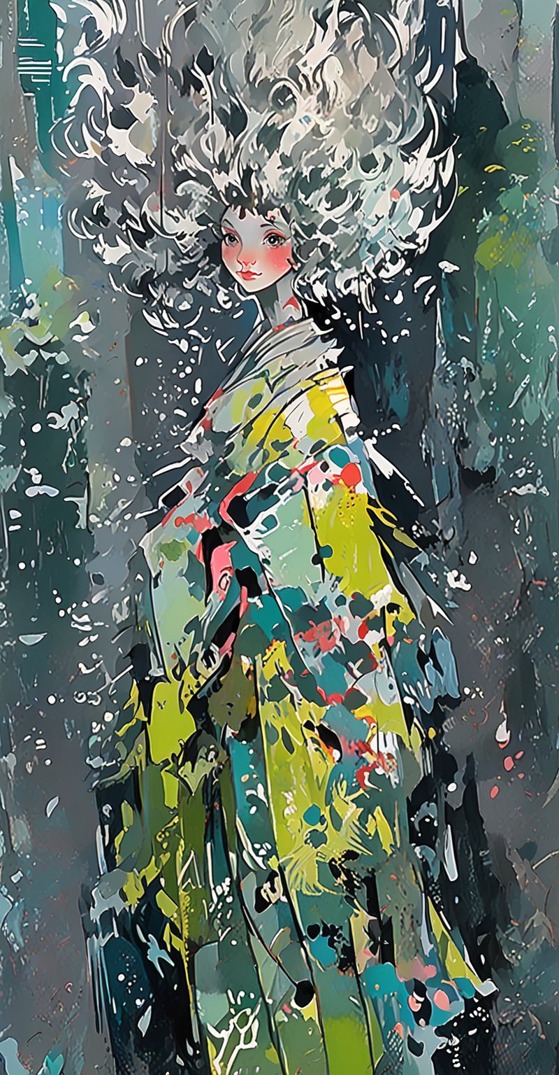 (concept art) Style reference "Gris,  a game developed by Spanish indie game studio Nomada." This colorful artwork exudes...