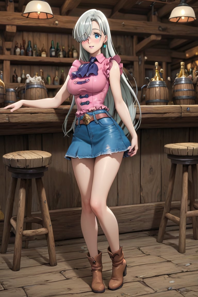 score_7_up,score_8_up,score_9,best quality, masterpiece,best shadows,4K,

Seven_deadly_sins,elizabeth liones, long hair, blue eyes, grey hair, hair over one eye, full_body,full-length, micro_skirt_denim, in field, tavern_background, drunk, tight_skirt, 