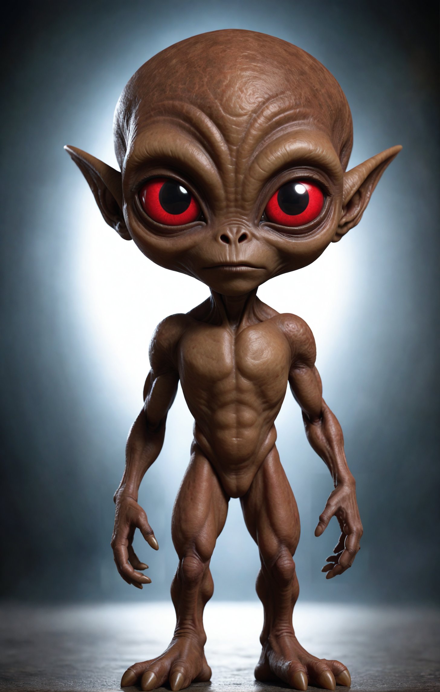 An Alien with brown skin,  big head and red eyes is by Fabio3&0 on Tensor.Art
