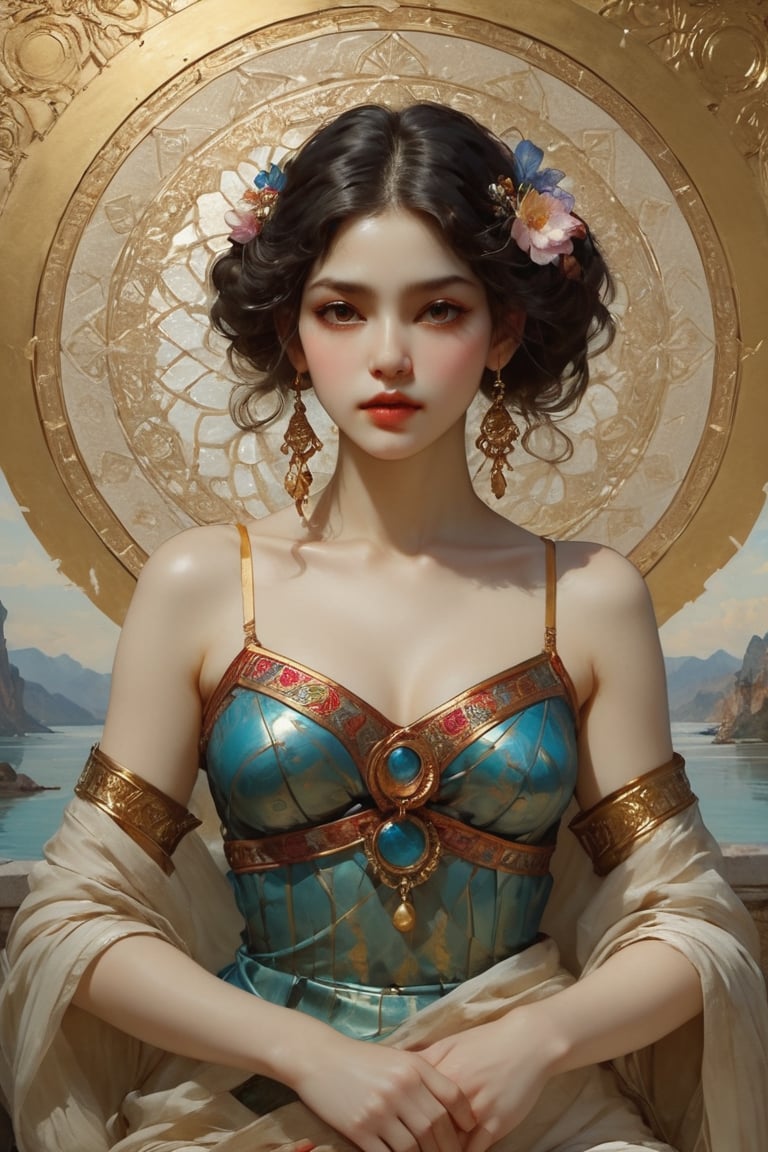 (1sexy indian girl), (masterpiece, top quality, best quality, official art, beautiful and aesthetic:1.2), extreme detailed, colorful, highest detailed, official art, unity 8k wallpaper, ultra detailed, beautiful and aesthetic, beautiful, masterpiece, best quality, (zentangle, mandala, tangle, entangle) ,holy light, sliver foil, gold leaf art, glitter drawing, PerfectNwsjMajicPerfectNwsjMajmagic, psychedelia art, fish , mandala, psychedelic, tapestries, ethereal
Negative Prompt ~ Carl Larsson ~ Titian ~ Raphael ~ Michael Angelo ~ Jean Auguste Dominique Ingres ~ Tony Taka ~ Frederic Leighton ~ Károly Lotz ~ Edward Poynter ~ Pierre-Auguste Renoir ~ Paul Peel ~ John Singer Sargent ~ Alexandre-Jacques Chantron ~ John William Godward ~ John William Waterhouse ~ Han-Wu Shen ~ Ishitaka Amano ~ Chakrapan Posayakrit ~ Kim Jung Gi ~ Kei Mieno ~ Ikushima Hiroshi ~  WLOP ~ William-Adolphe Bouguereau ~ Alphonse Mucha ~Luis Royo ~ David Hamilton photography ~ Range Murata ,on parchment,Expressiveh