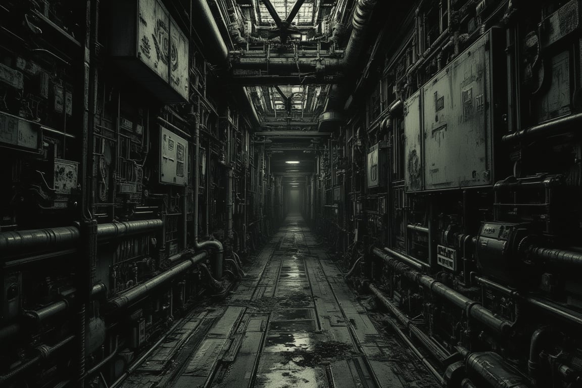 ((masterpiece,best quality)),(Metro2033:1.3),epic composition,outlet,prison cell,mdark gray tone,surrealism,old photo effect,scrap metal,arsenal,stunning intricate details,highly detailed,NVIDIA OptiX,, 8K resolution,lyh