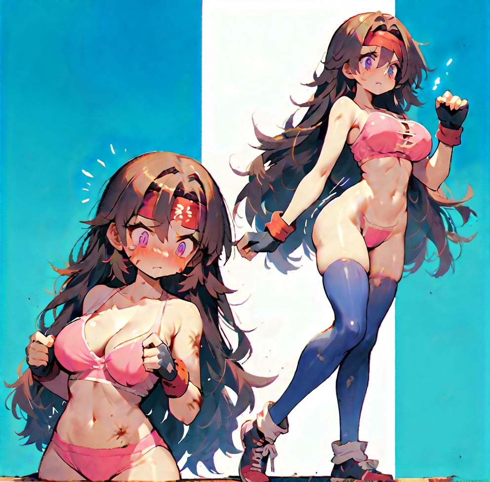 blue leggins,  comic,  she is in a street fighter by user_743377870486902854 on Tensor.Art