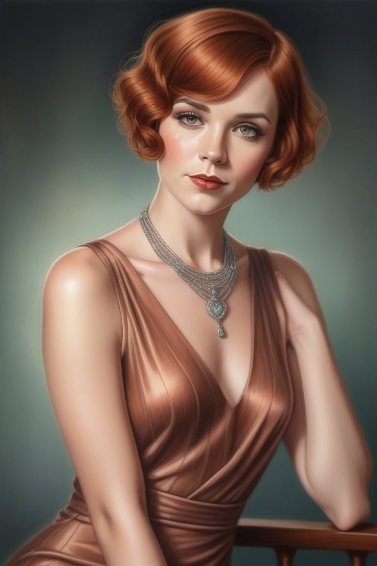 Colored pencil art,  portrait of a 30 years old classy slim minx woman,  classy makeup by user_744422647051517677 on Tenso...