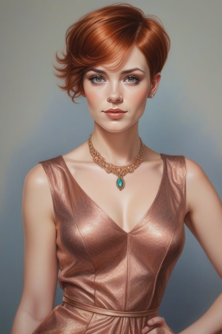 Colored pencil art,  portrait of a 30 years old classy slim minx woman,  classy makeup by user_744422647051517677 on Tenso...