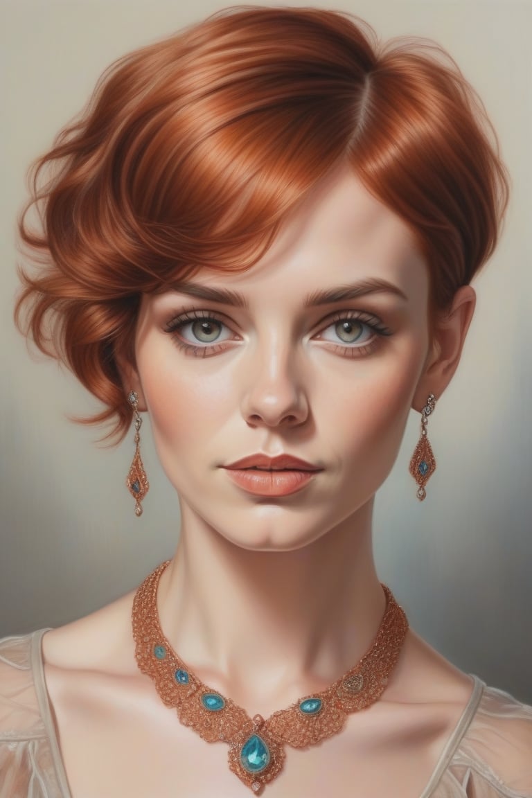 Colored pencil art,  portrait of a 30 years old classy slim minx woman,  classy makeup by user_744422647051517677 on Tenso...