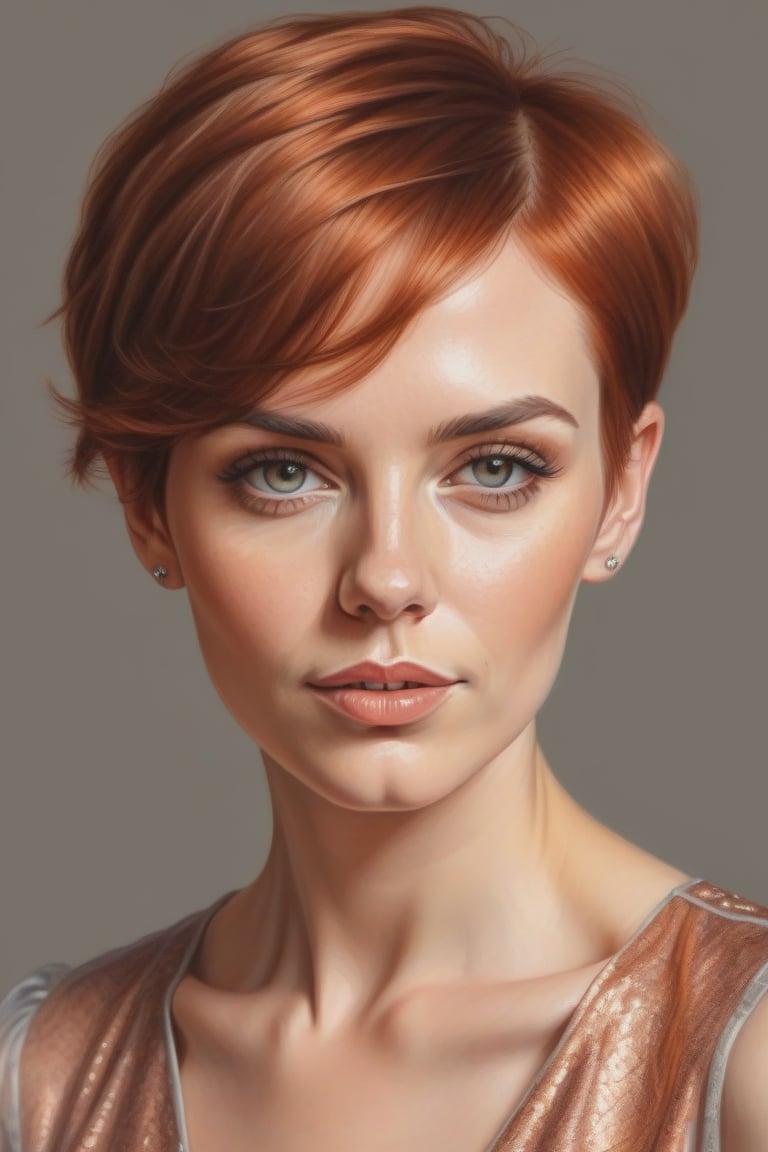 Colored pencil art,  portrait of a 30 years old classy slim minx woman,  classy makeup by user_744422647051517677 on Tenso...