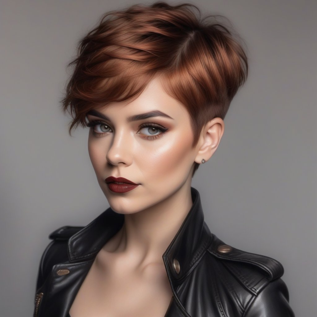color pencil art,  30 years old woman,  pixie hair cut by user_744422647051517677 on Tensor.Art