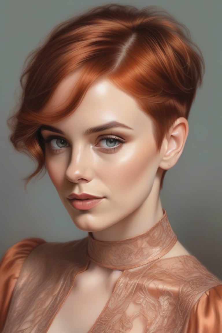 Colored pencil art,  portrait of a 30 years old classy slim minx woman,  classy makeup by user_744422647051517677 on Tenso...