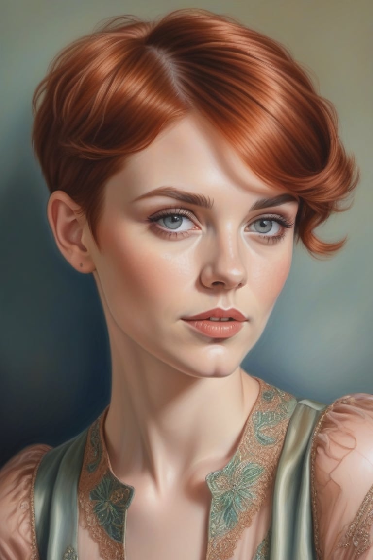 Colored pencil art,  portrait of a 30 years old classy slim minx woman,  classy makeup by user_744422647051517677 on Tenso...
