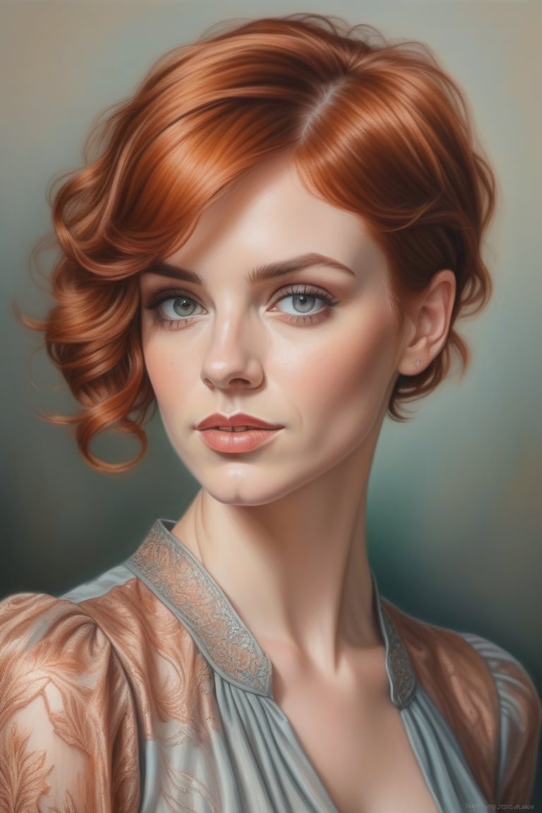 Colored pencil art,  portrait of a 30 years old classy slim minx woman,  classy makeup by user_744422647051517677 on Tenso...