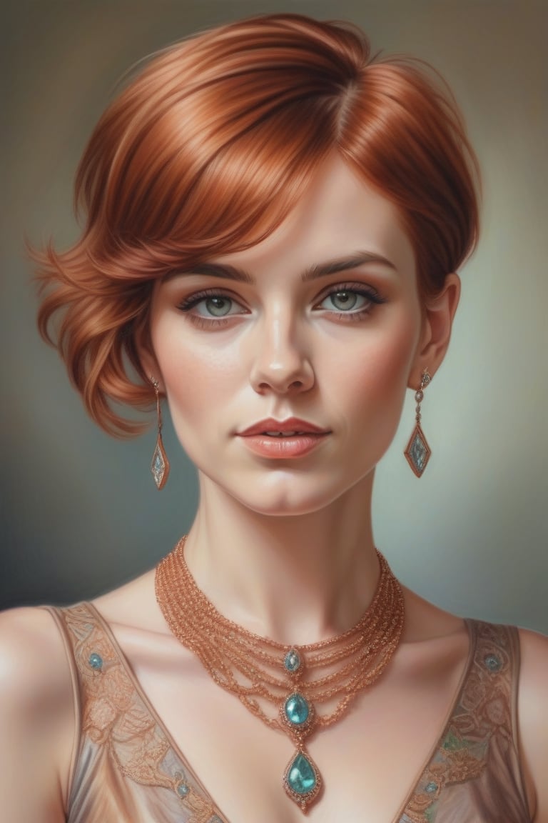 Colored pencil art,  portrait of a 30 years old classy slim minx woman,  classy makeup by user_744422647051517677 on Tenso...