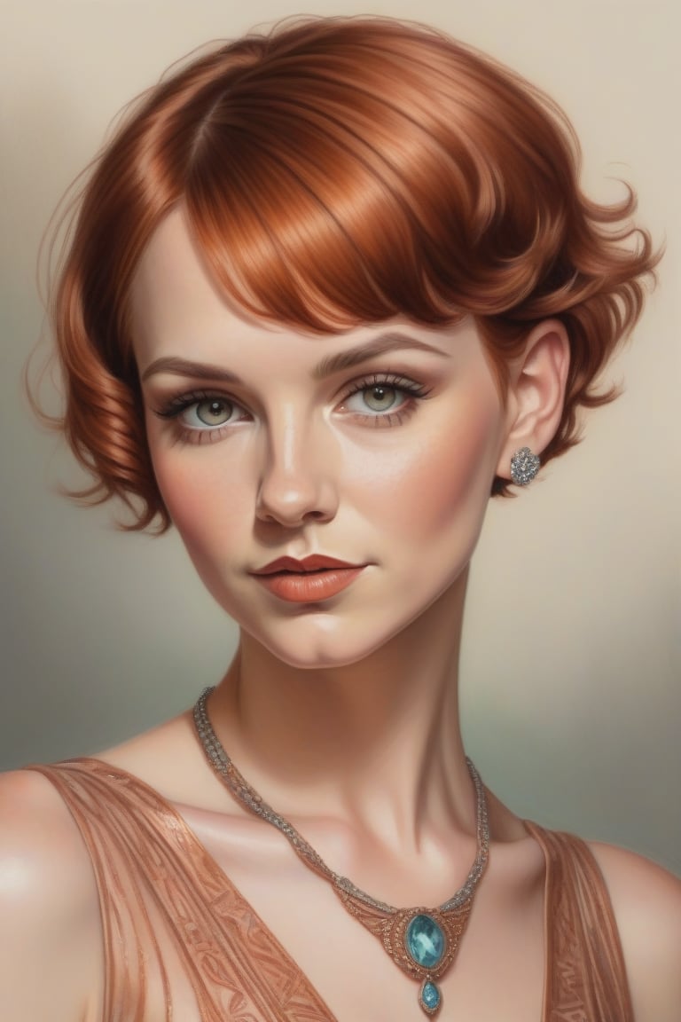 Colored pencil art,  portrait of a 30 years old classy slim minx woman,  classy makeup by user_744422647051517677 on Tenso...