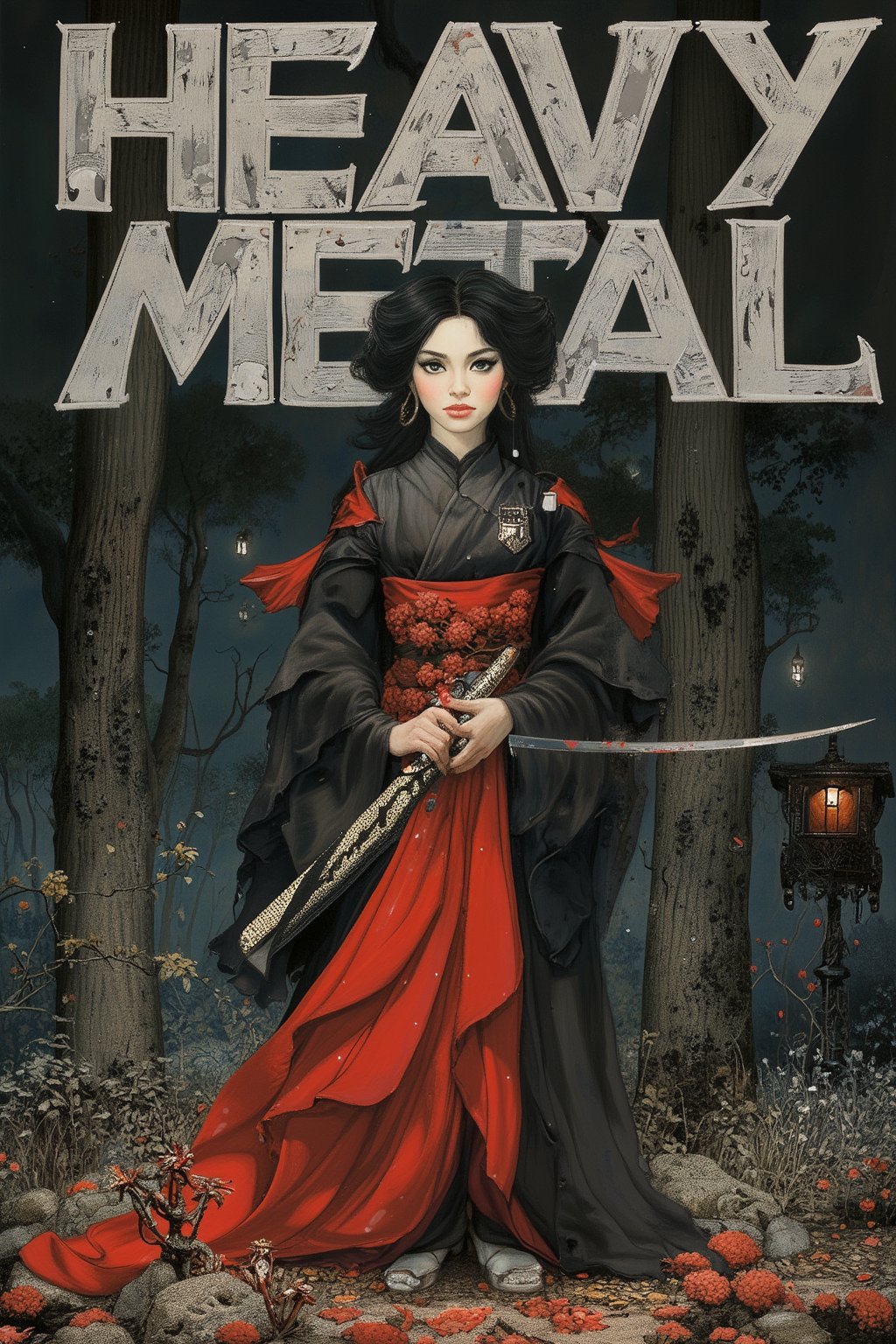 PT[WPM],  ,  Generate a cover for the magazine "Heavy Metal featuring: (ethereal dark fairy tale by Nicola Samori by The V...