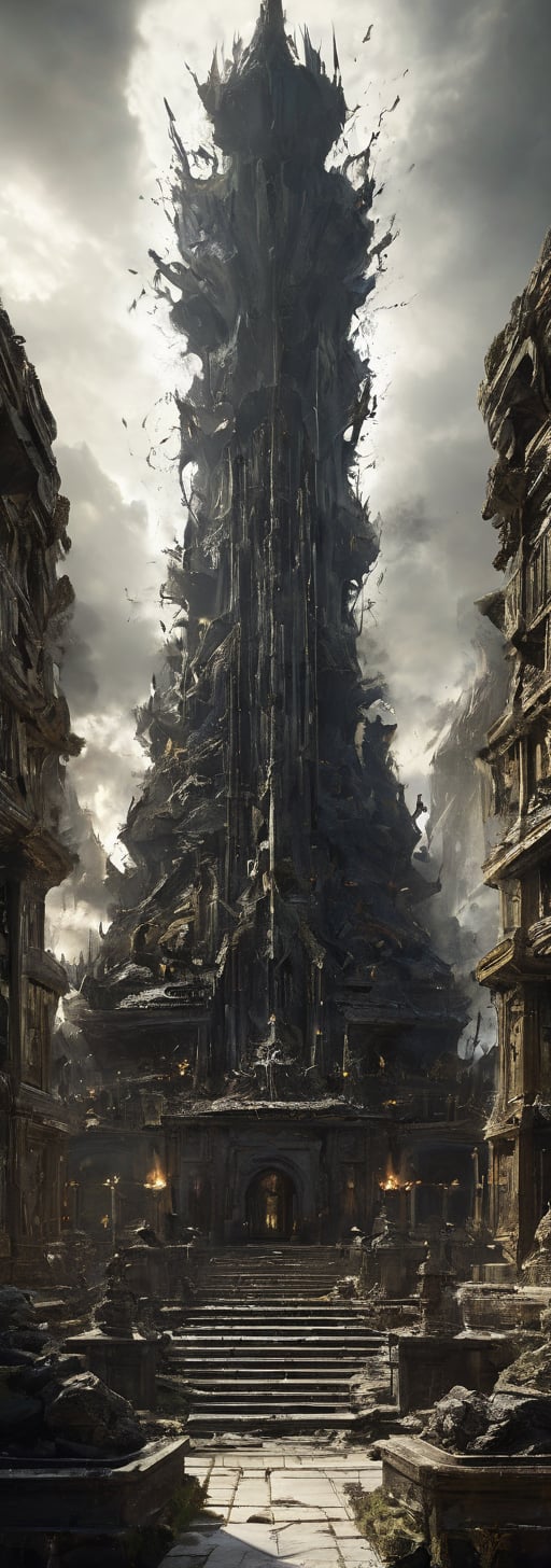  pandemonium,
 Renaissance Sci-Fi Fantasy, 
refers to a place of wild uproar or chaos, However, it doesn't have a specific physical appearance as it is a term used to describe a chaotic and noisy situation rather than a tangible object or location.





,Obsidian Enigma Art Style,