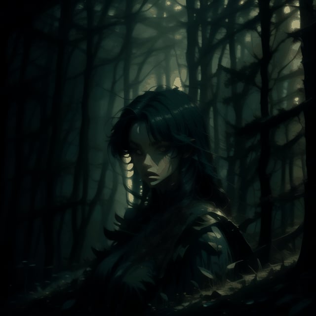Darkness Forest,  forest,  Dark fantasy v2 by J on Tensor.Art
