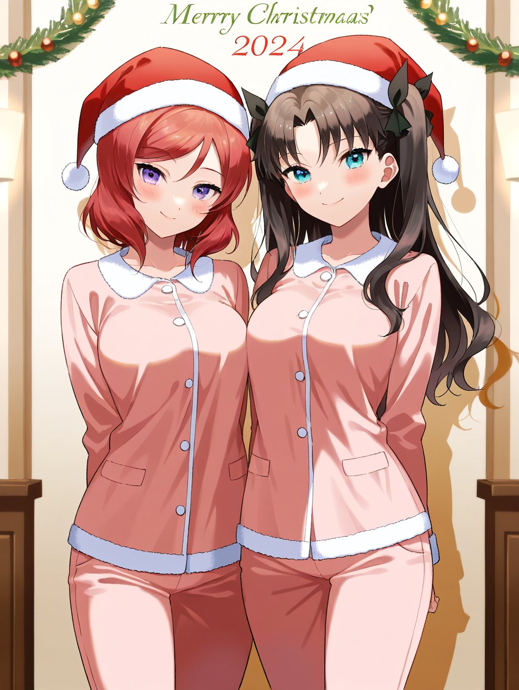 ((2 girls,  side by side,  pajamas by Raphael95 on Tensor.Art