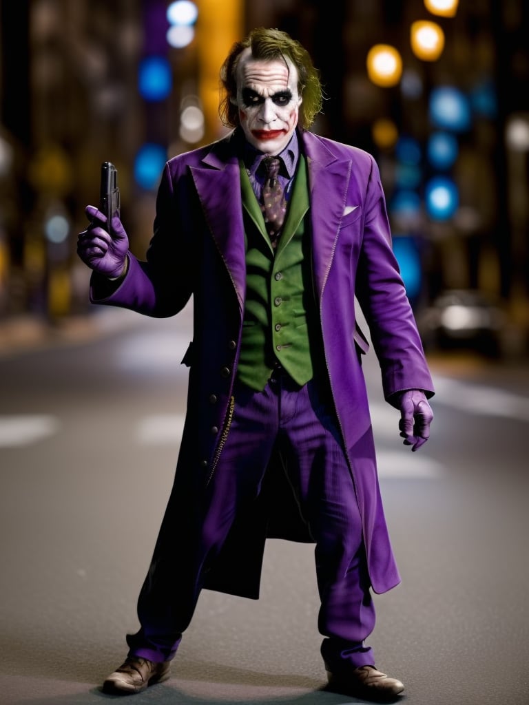 City, Super Hero Joker, gun in a left hand