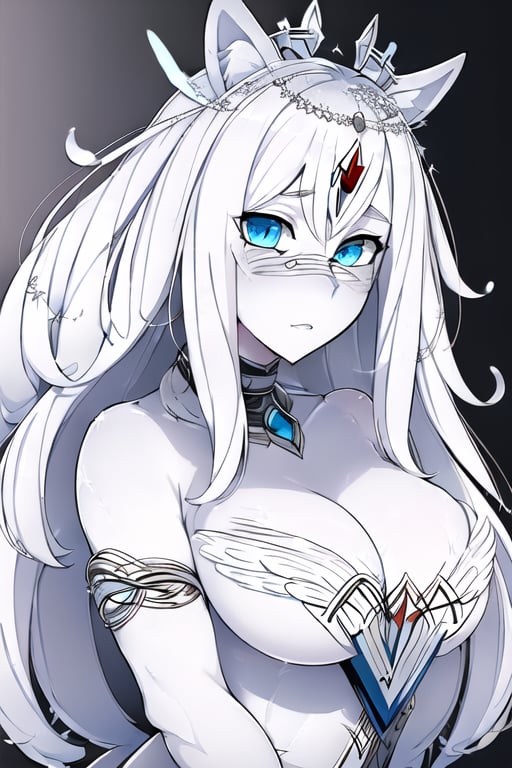 (wonderwoman,goddess),Black and white entanglement,crystal and silver entanglement.High Detail,masterpiece,best quality,more detail,Hyper Quality,detailed,more detail,Texture-rich,Delicate texture,(white tones:1.3),(complex fur structure:1.5),busty,Yandere Simulator Style 