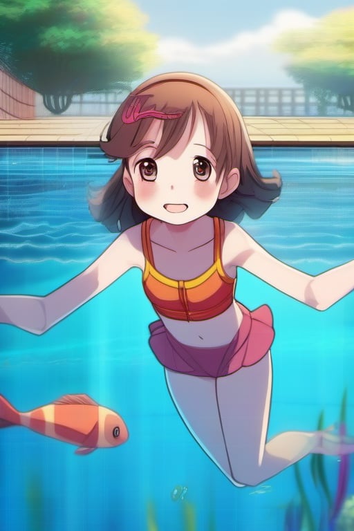anime little girl 10 year swiming by tls2k on Tensor.Art