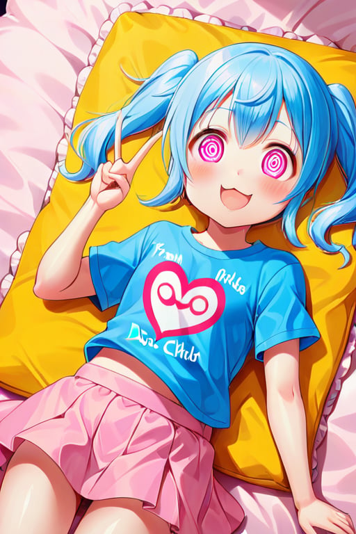 loli hypnotized,  happy_face,  blue hair by tls2k on Tensor.Art