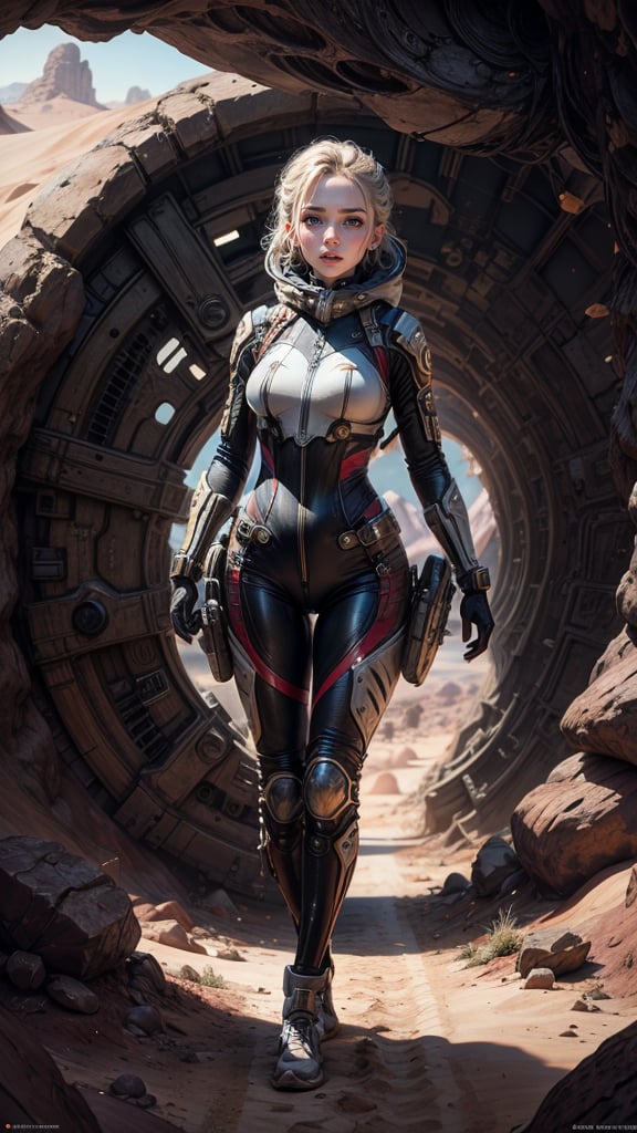 closeup Girl In Thight Plugsuit,  Desert,  Portal to another WORLD by user_748647765294443662 on Tensor.Art